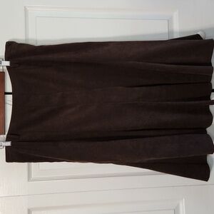Dressbarn Chocolate‎ Brown Faux Suede Trumpet Skirt Size 16 Neutral Granola Girl